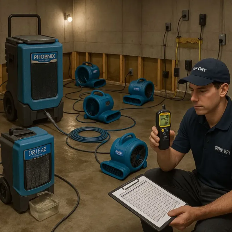 Structural Drying and Dehumidification process in Winnetka, IL
